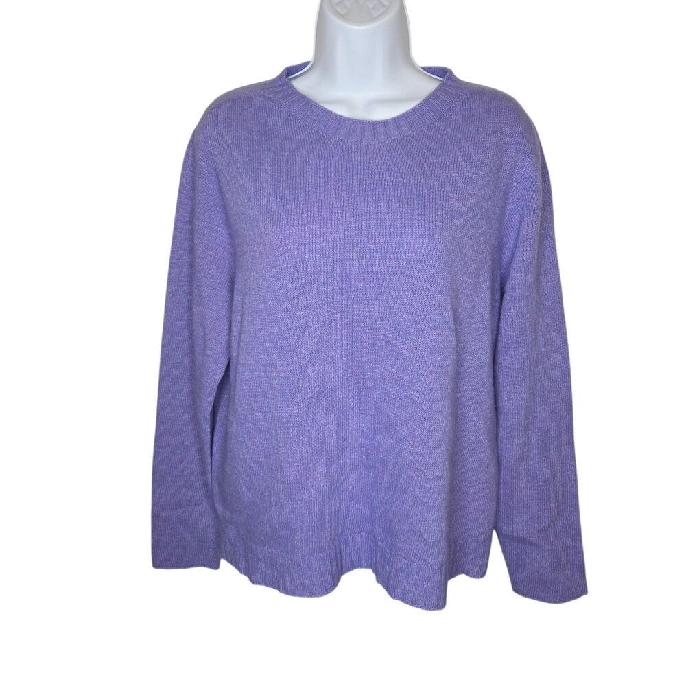 NWOT Bianco & Blu Italy Lavender Merino Wool Cashmere Blend Crewneck Sweater XL